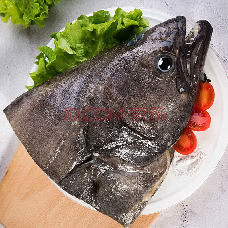 顺丰速运 鸦片鱼头新鲜深海碟鱼头格陵兰比目鱼海鲜水产鲜活鲽鱼头 (7