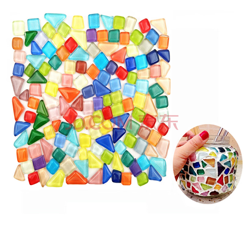 玻璃水晶手工马赛克diy材料包碎片彩色小瓷砖创意礼物粘贴画颗粒 三角