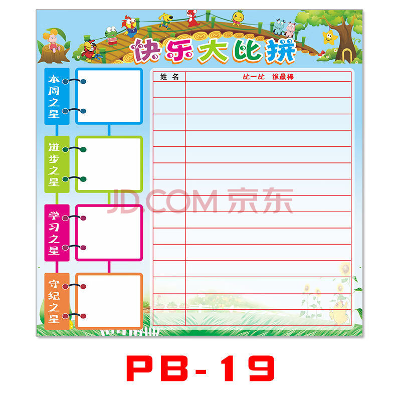 教室布置表现栏儿童学习园地光荣榜奖励墙可重复擦写定制自律表 快乐