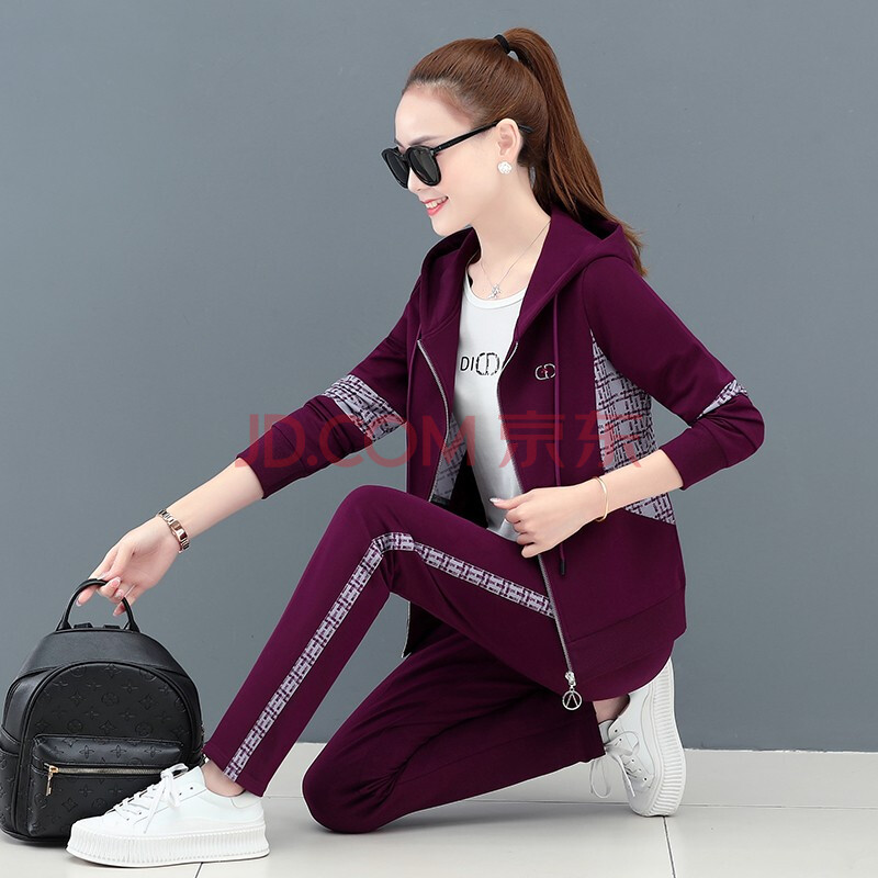 豪珠轻奢品牌中青年套装女2021春夏秋季新款时尚女士休闲宽松大码运动