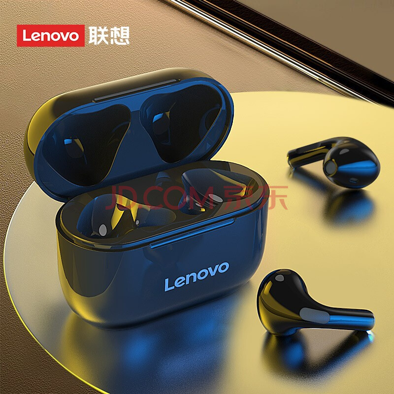 联想lenovolp40黑色真无线蓝牙耳机半入耳式运动降噪重低音音乐耳机