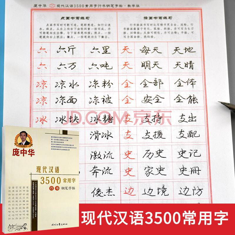 庞中华字帖现代汉语3500常用字行书钢笔字帖硬笔书法