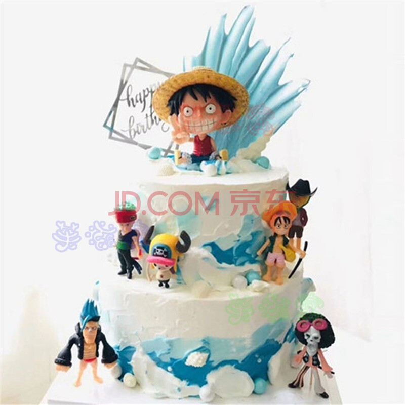网红海贼王生日蛋糕同城儿童男孩动漫航海王路飞乔巴主题全国北京上海