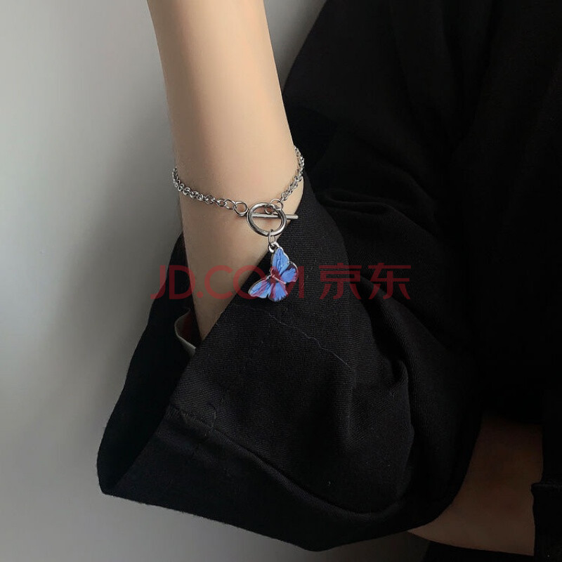 小红书网红同款情侣ins蝴蝶手链女闺蜜姐妹儿项链男女学生日礼物 紫