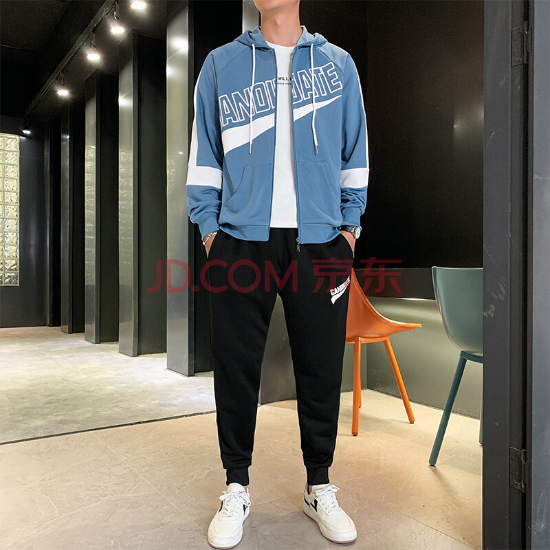 l vans aj u卫衣套装男士2021新款外套潮流衣服搭配帅气秋季运动装