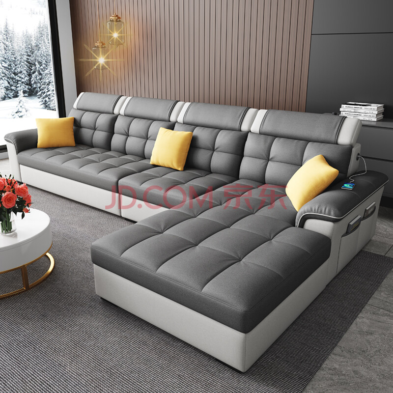 鲁宾汉科技布沙发床小户型两用经济型客厅带转角贵妃2021年新款多功能
