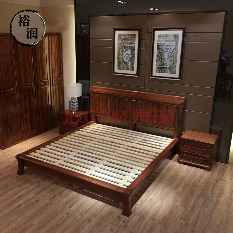 乌金木床 实木床1.8米双人床婚大床现代简约新中式组.