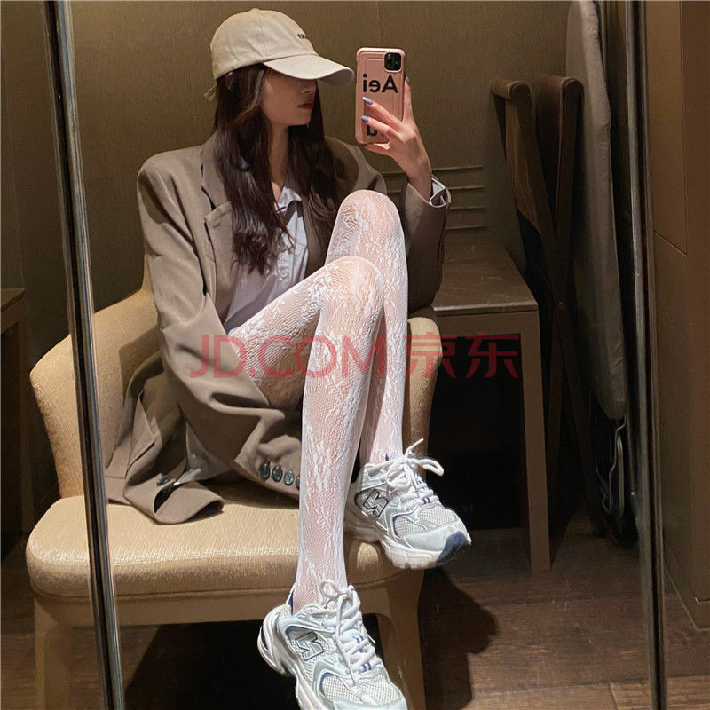 洛丽塔性感萝莉白黑丝女蕾丝网袜jk渔网袜黑色超薄白色lolita连裤袜i