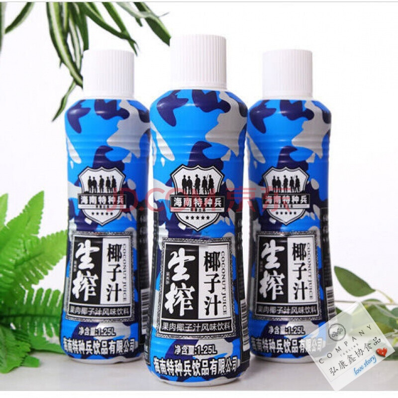 【年货】海南特种兵椰子汁1.25l整箱6大瓶婚宴酒席佳品 椰子汁整箱1.
