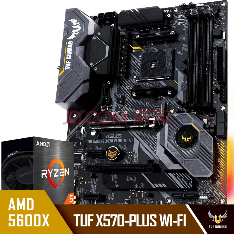 华硕tuf gaming x570-plus (wi-fi)主板 amd 锐龙5 (r5)5600x cpu处理