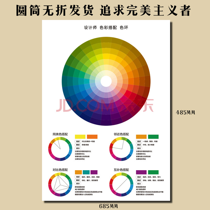 24色环搭配学习指导说明互补色对比色邻近调色卡配色四色印刷色谱cmyk