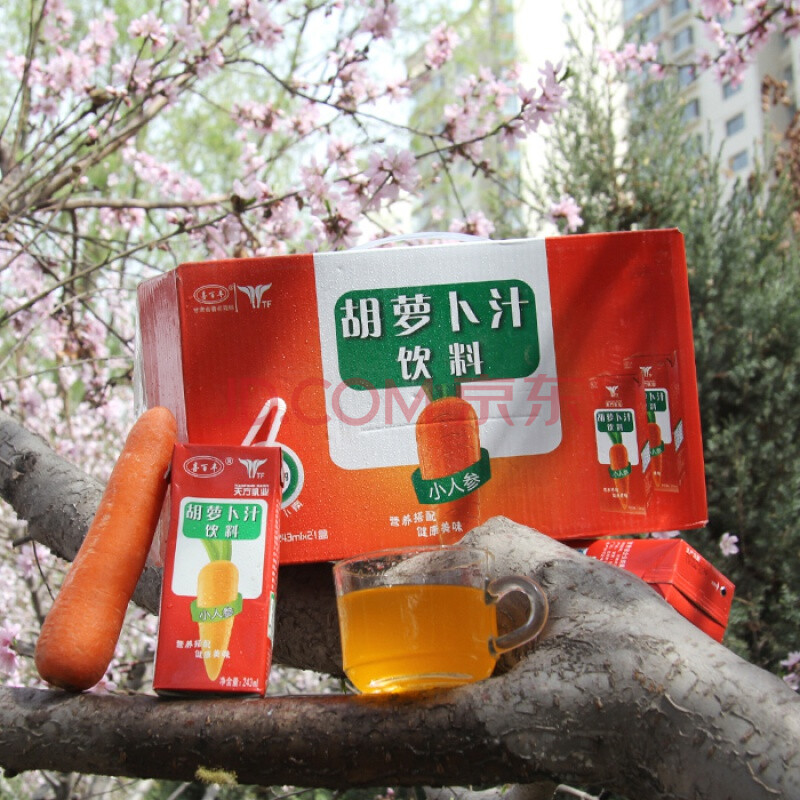 甘肃特产天方胡萝卜汁果味饮料 甘肃特产 243ml*21盒 其他