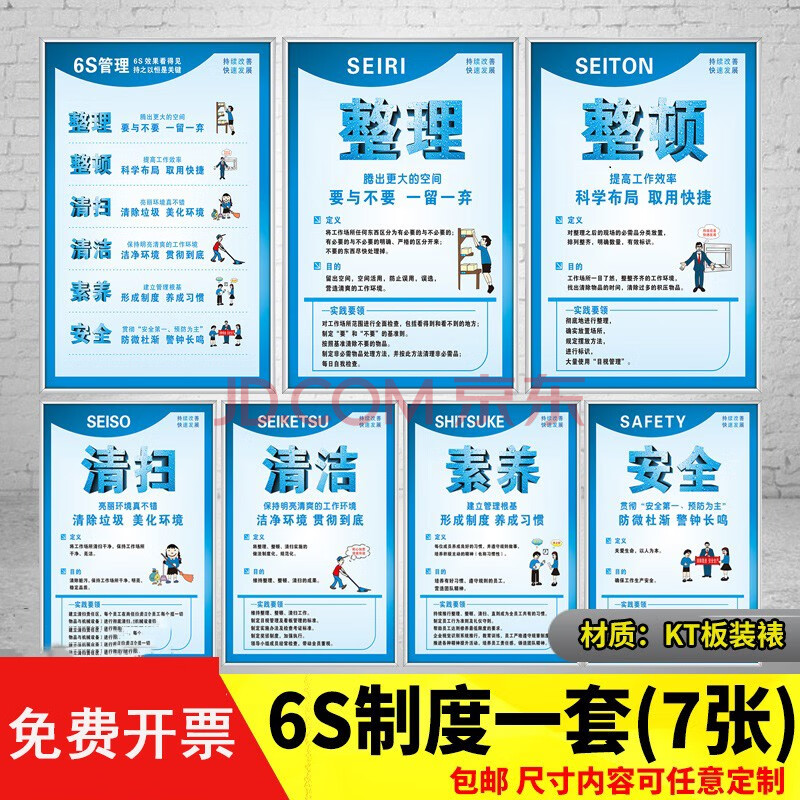 标语6s管理制度牌7s宣传海报挂图8s办公室警示标志9s仓库工厂企业规章