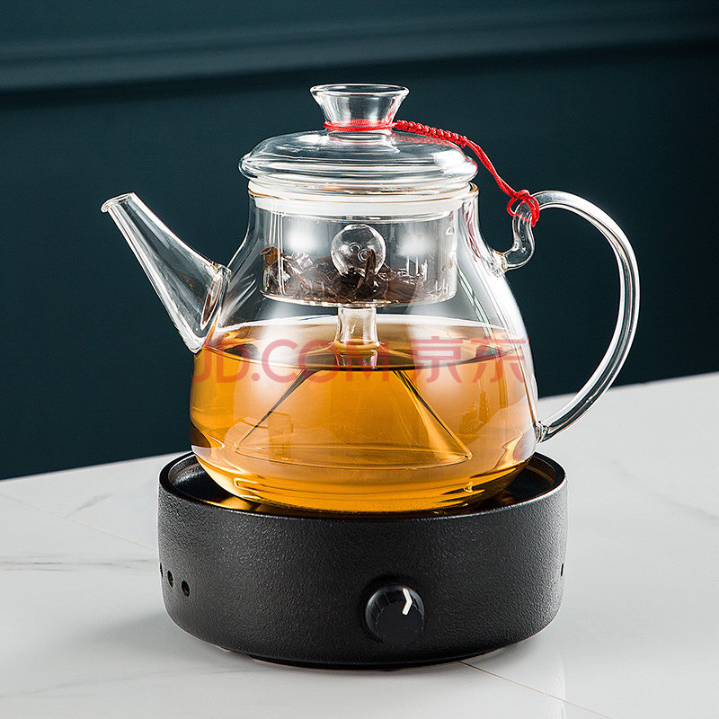 茶具 茶壶 莱杉 加厚大容量玻璃煮茶壶蒸茶器蒸汽套装烧水养生壶电陶