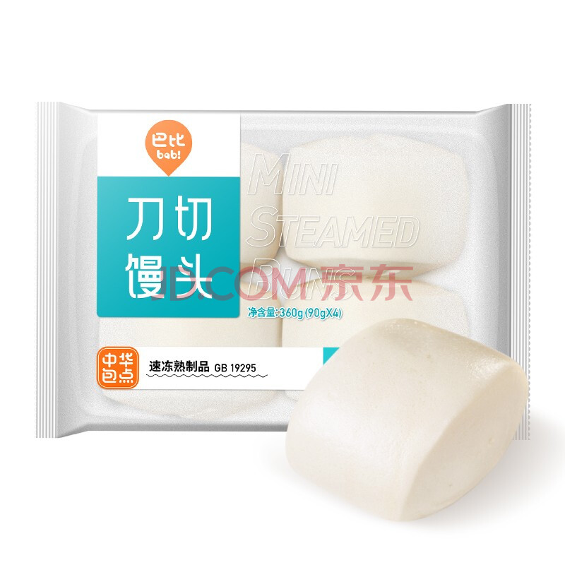 巴比馒头白面馒头刀切大馒头360g/4个装速冻半成品早餐加热即食冷冻