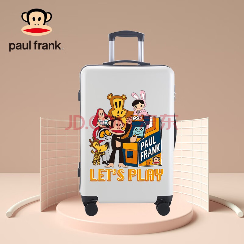 大嘴猴paulfrank万向轮行李箱女小型原创涂鸦印花箱子20英寸轻便拉杆