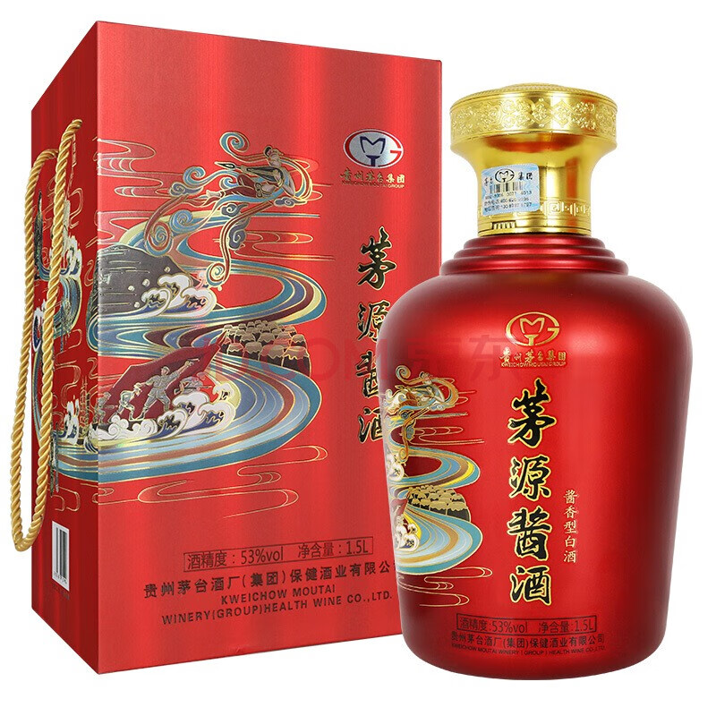 贵州茅台集团出品 茅源酱酒 红酱 酱香型白酒 53度 1.5l 1坛装