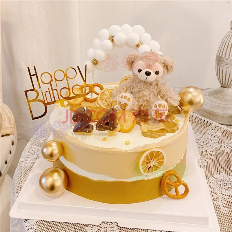 网红达菲熊生日蛋糕情侣迪士尼熊女生蛋糕同城儿童卡通 全国北京上海