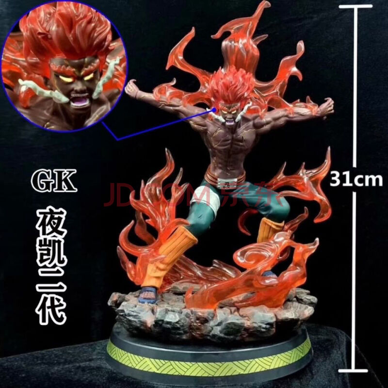 火影忍者gk 奇点小李 醉拳李洛克强态夜凯八门遁甲手办雕像模型 2代