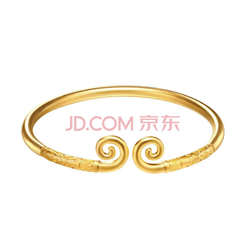 卡姿亚 古法黄金手镯女 999足金紧箍咒手镯 开口半实心金镯子女款