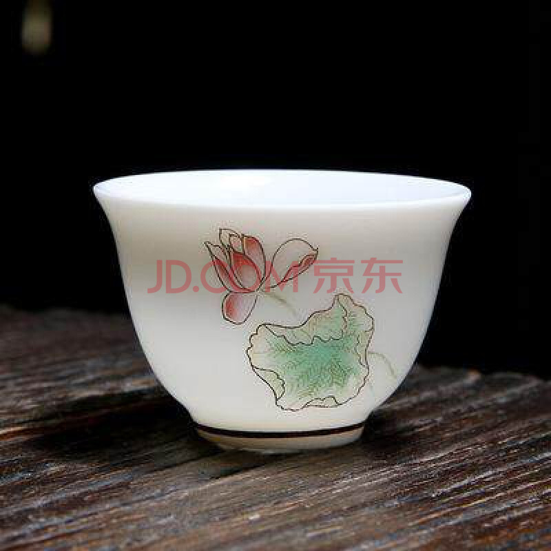 旭矾鸡缸杯茶杯手绘鸡缸杯白瓷功夫茶具套装品茗杯陶瓷羊脂玉瓷杯单杯
