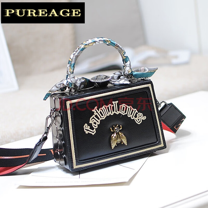 潮流女包 单肩包 pureage pureage 轻奢品牌2021新款法国小众小蜜蜂