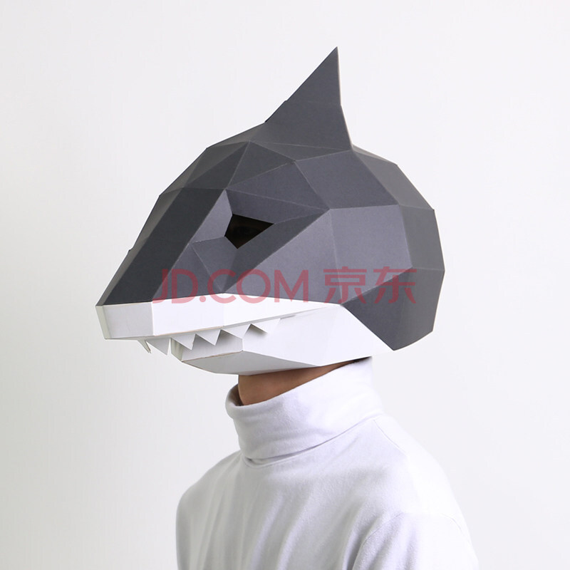 diy纸壳头套 熊猫纸模头套动物面具 diy创意抖音网红