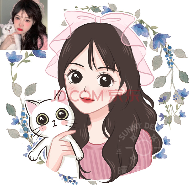 画像q版手绘头像设计情侣卡通人物真人照片动漫人像婚礼漫画画像定制