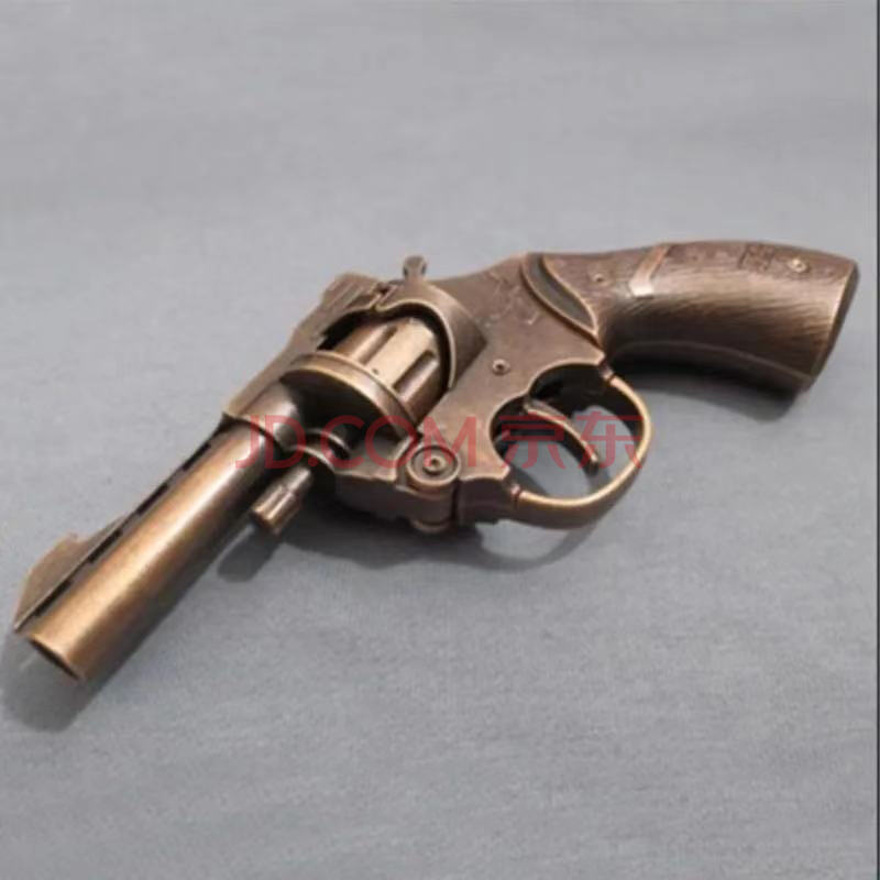 8090后怀旧儿童玩具枪枪左轮纸炮枪不可发射模型玩具枪 野牛古铜 标准