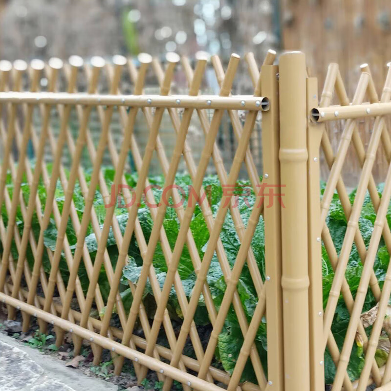 新农村不锈钢仿竹竹节护栏庭院户外篱笆围栏栅栏花园草坪菜园 卡其色
