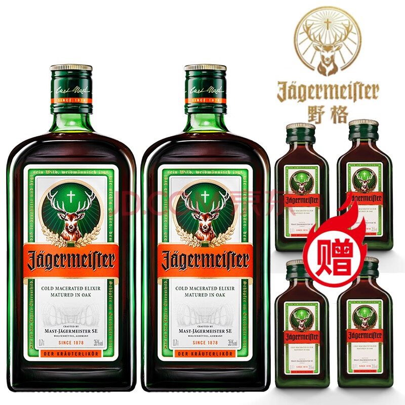 鸿之佳 野格(jagermeister)洋酒 德国原装进口圣鹿利口酒力娇酒 野格