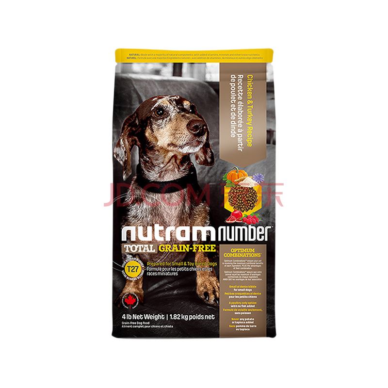 纽顿nutram狗粮 幼犬成犬宠物主粮加拿大进口 t27去骨鸡肉全期犬粮1.