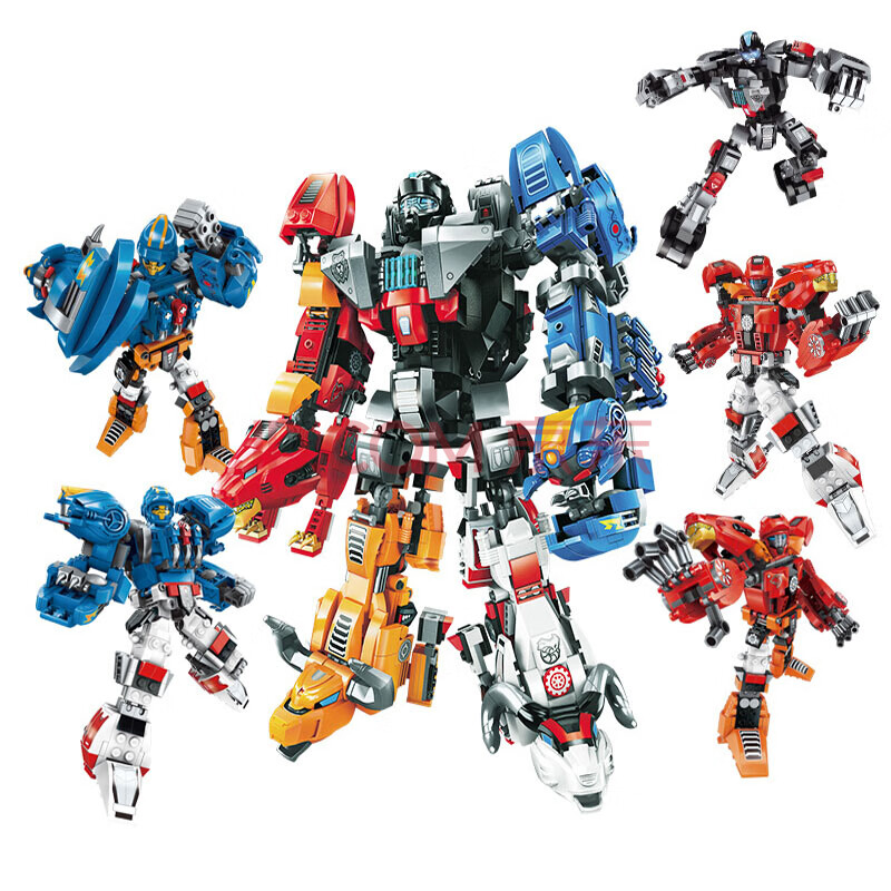 玩具变形机甲金刚机器人6-8-10岁男孩礼物 无限勇士机甲五合体套装