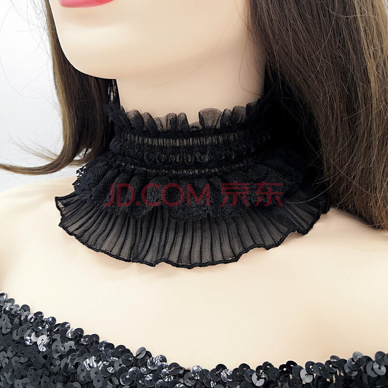岚珊链脖子饰品黑色宽边蕾丝项项圈女颈带遮喉结颈部疤痕假领子围脖女