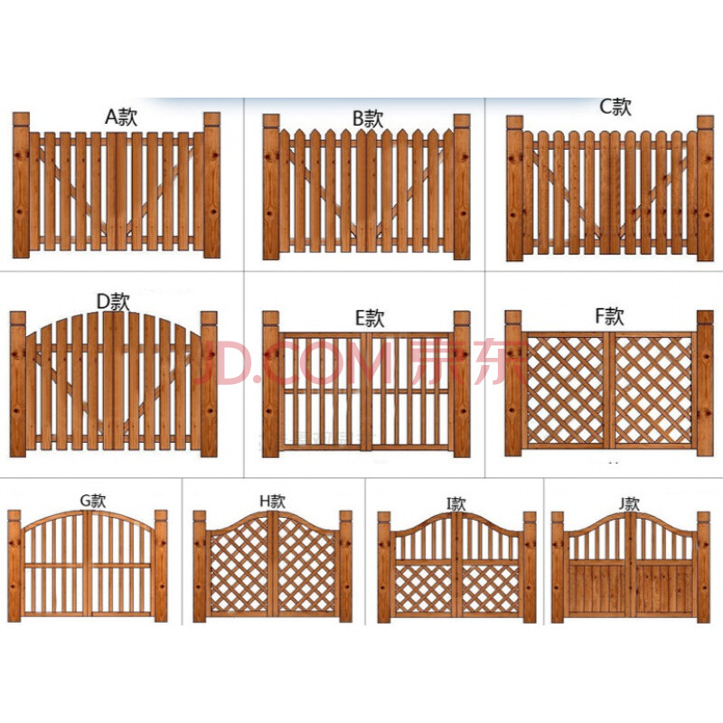定制花园木门碳化腐木栅栏围栏门户外庭院围墙院子篱笆护栏木门 定制