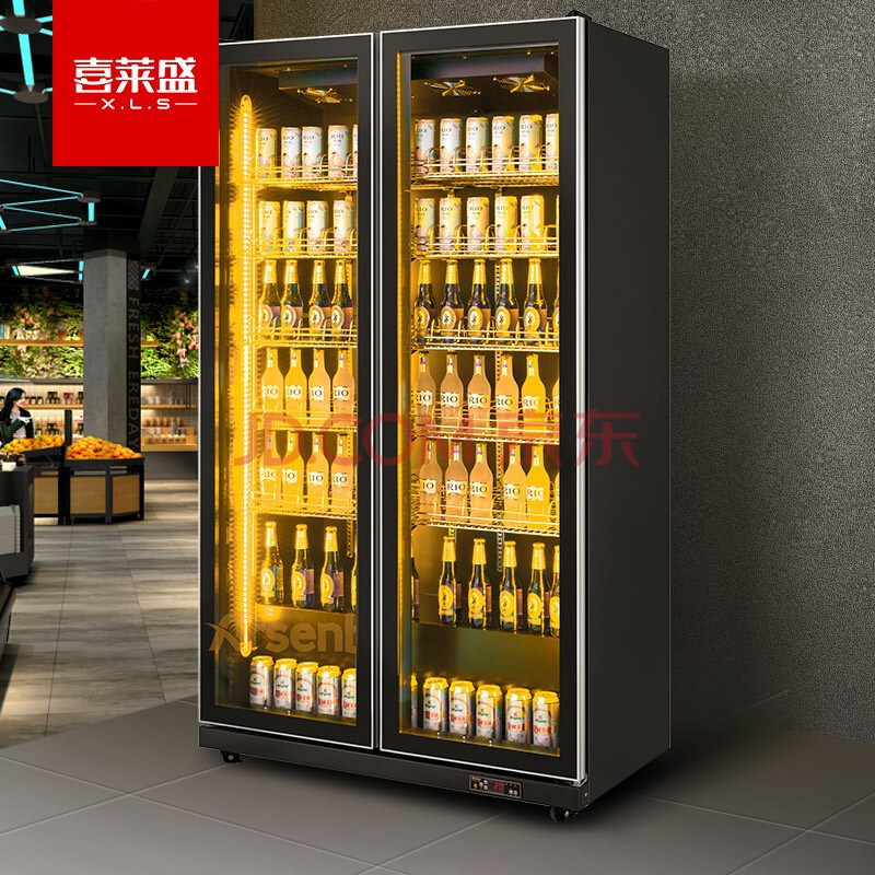 喜莱盛啤酒柜展示柜冷藏大容量酒吧超市网红冰箱风冷饮料柜xls-pj2mh