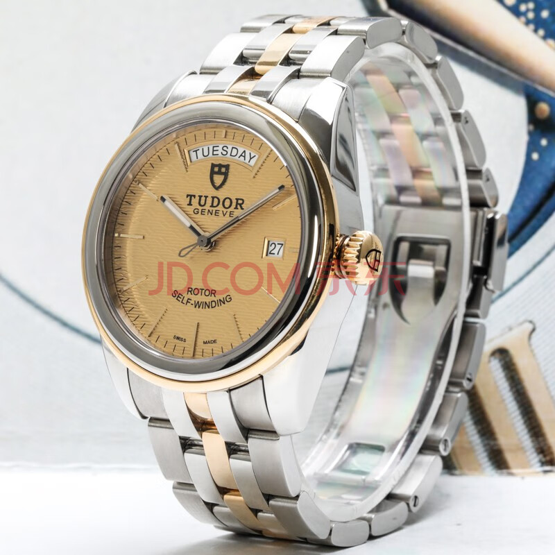 【二手95新】tudor 帝舵55003 36mm表径18k金日历显示自动机械手表 骏