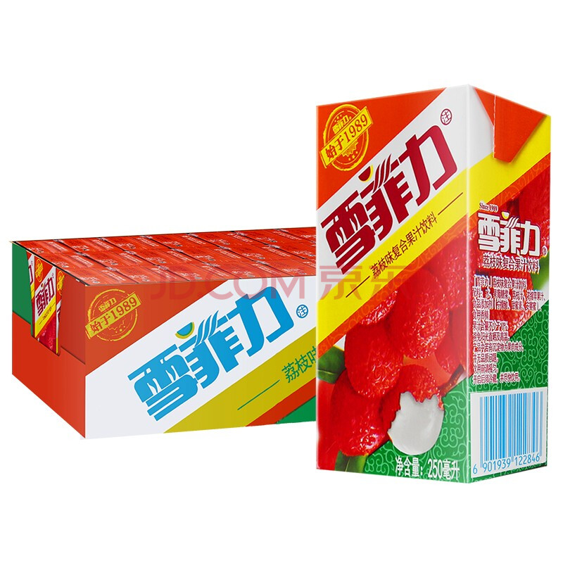 可口可乐(coca-cola) 雪菲力荔枝汁饮料250ml*24盒整箱果味果汁饮料