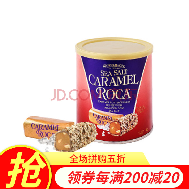 美国进口零食almond roca乐家巴旦木扁桃仁巧克力酥822g糖果284g 海盐