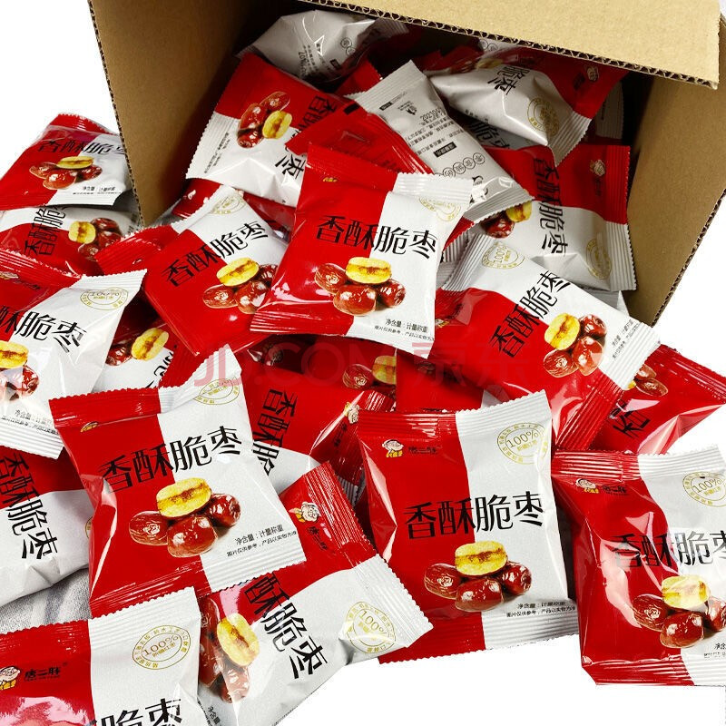 二胖香酥脆枣无核干枣嘎嘣脆去核红枣零食小吃独立小包装新疆香酥脆枣