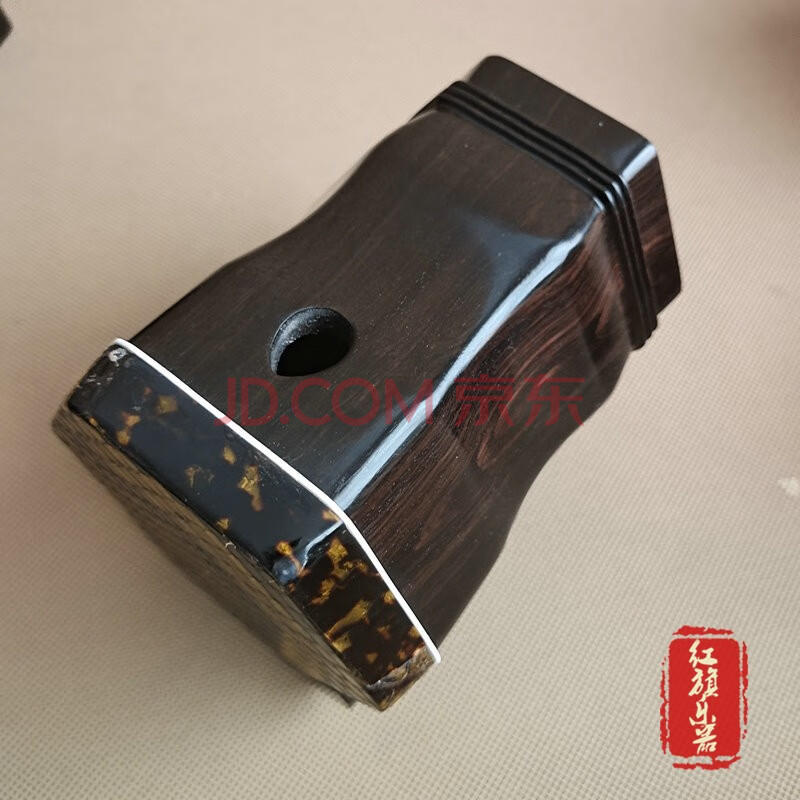 【悦宝灵】 二胡筒蒙皮琴桶带底托红花梨红檀二胡琴筒圆孔扁孔 二胡筒