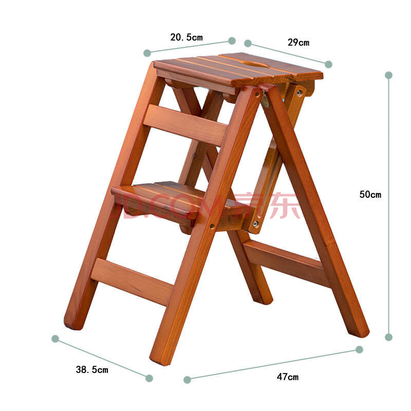 悦乔馨 家用梯凳实木吧台折叠梯子高凳子两用多功能厨房爬高衣帽间