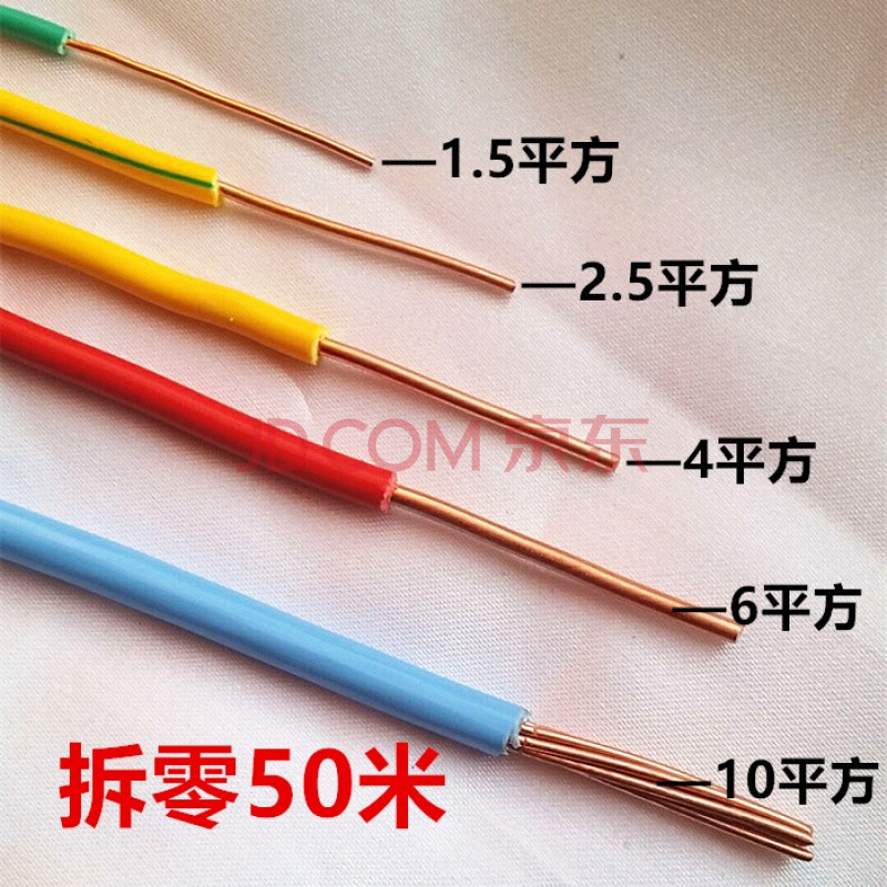 5 6 10 铜线单芯线50米 1.5平方红色50米