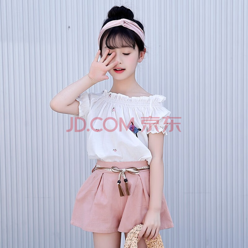 短裤套装6-9-10女童韩版娃娃衫t恤花苞裤两件套8-12岁小女孩洋气套装
