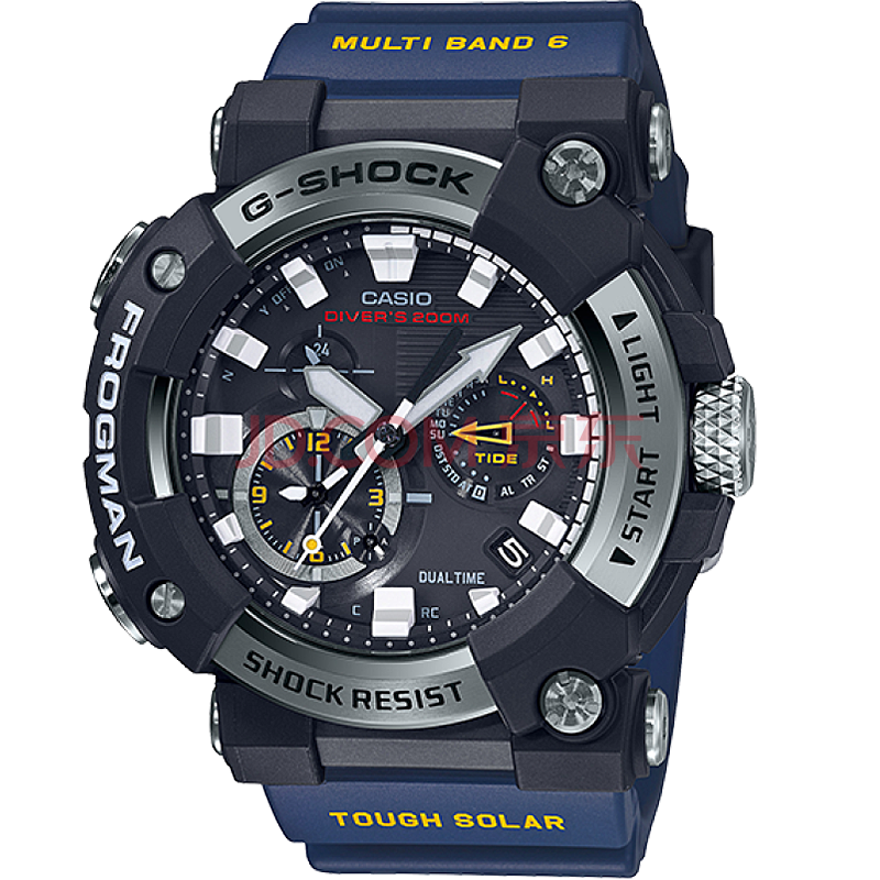 卡西欧(casio)手表太阳能电波智能蓝牙手表多功能防水运动蛙人系列