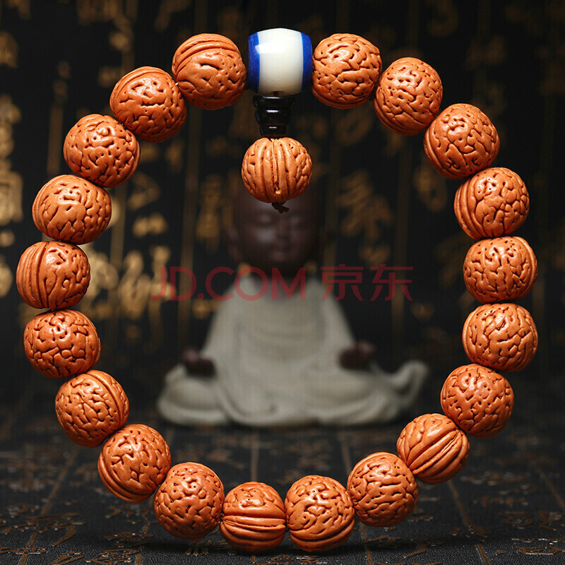 oein 核桃手串 手持链脑纹桃核 文玩把件手拿念珠 核桃手持