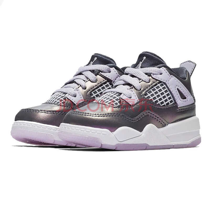 air jordan 4 aj4热熔岩变色龙 黑红aj儿童鞋宝宝篮球