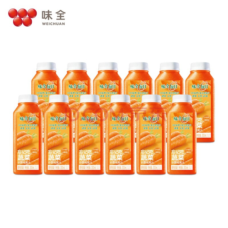 味全每日c果汁橙汁苹果汁葡萄汁300ml*12瓶 冷藏饮料果汁 胡萝卜复合