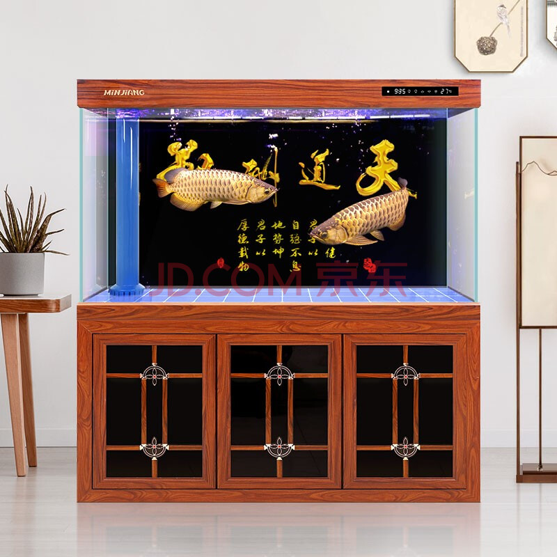闽江 鱼缸水族箱超白玻璃龙鱼缸客厅家用屏风隔断玄关