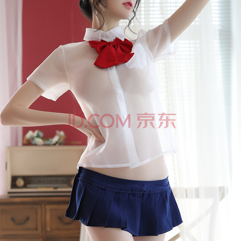 学生开档免脱角色扮演吊带连体透视三点式开裆透明蕾丝睡裙小胸大码